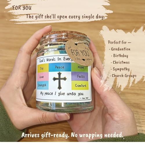 Bible Verse Jar for Women | Large Print KJV Scripture Strips