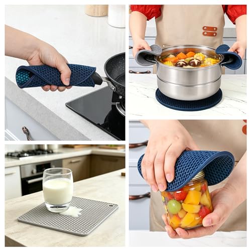 Silicone Trivets for Hot Dishes - 4-Pack Heat Resistant Mats