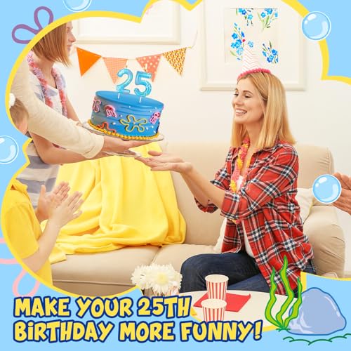 25th Birthday Candle - Sponge Cloud Design Cake Topper