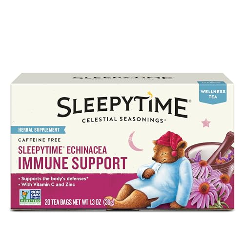 Celestial Seasonings Sleepytime Echinacea Immune Boost Tea - 20 Caffeine-Free Bags - Variation Included