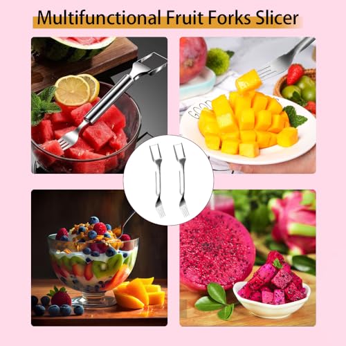 Yeabomy 2-in-1 Stainless Steel Watermelon Fork Slicer Tool