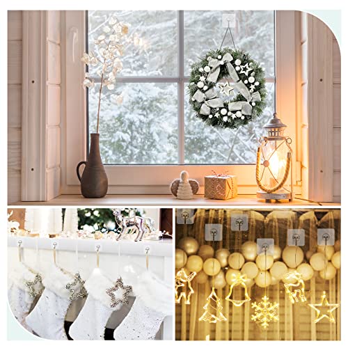 Lomrsiul Clear Adhesive Wall Hooks - 13 lb Heavy Duty, Waterproof, No Drill