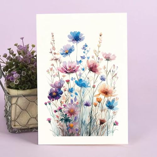24 Floral Blank Note Cards with Envelopes - 4x6 Wildflower Design for All Occasions