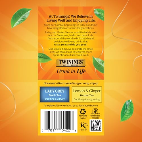Twinings Earl Grey Black Tea Bags - Caffeinated, 20 Count (6 Pack)