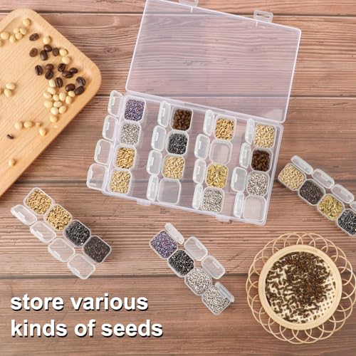SGHUO 3-Pack Diamond Painting Storage Boxes - 28 Grid Bead Organizer