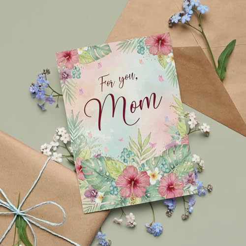 Premium A5 Mom Birthday Card with Floral Watercolour Design