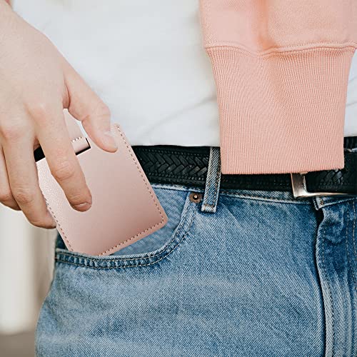 Huakaile Shatterproof Stainless Steel Compact Mirror with PU Leather Case, Pink