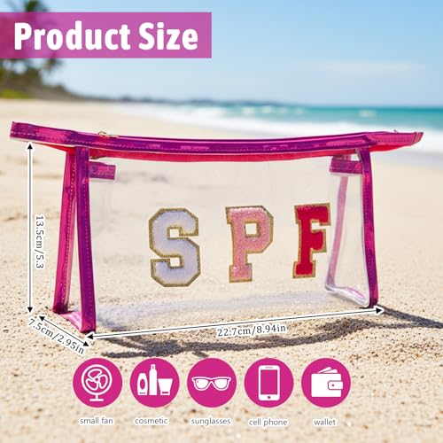 Clear Waterproof Sunscreen Beach Bag & Travel Cosmetic Pouch