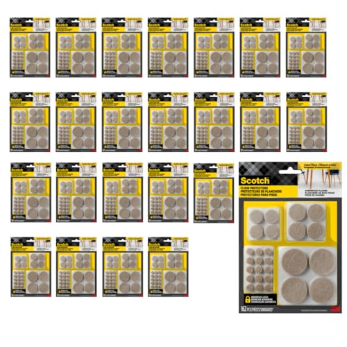 Scotch Felt Furniture Pads, Assorted Sizes, Beige, 24-Pack (3888 Pieces)