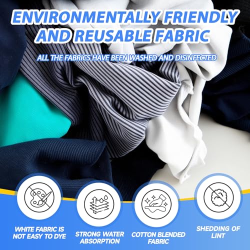 Reusable Cotton Cleaning Rags Set - 1 lb Multi-Color Absorbent Cloths for Home & Auto