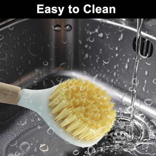 Jiozermi Eco-Friendly Kitchen Dish Brush Set - 3 Pcs with Scraper