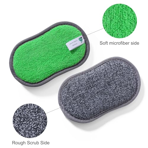 GREEN POMELO Reusable Scrub Sponges 6 Pack - Blue, Green, Purple