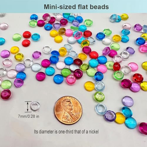 2000 PCS Mini Acrylic Flat Marbles for DIY Slime & Crafts