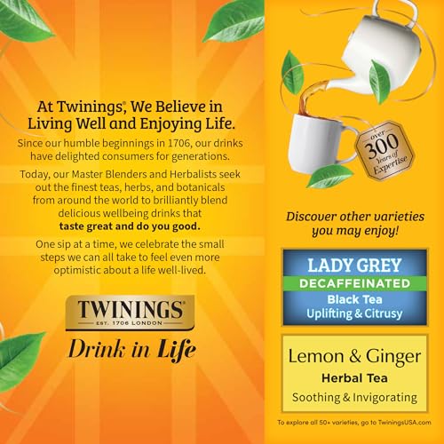 Twinings Decaf Earl Grey Black Tea Bags - 100 Count Pack