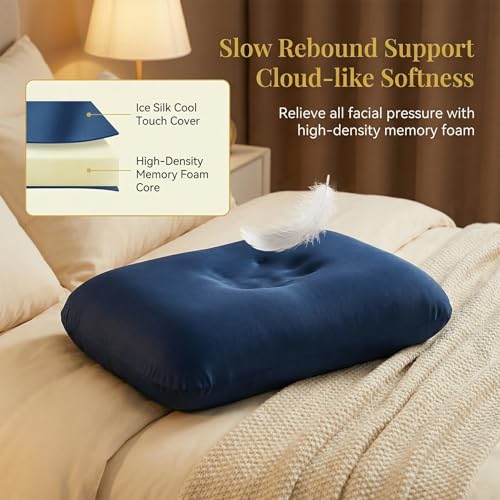 RAINFLOW Memory Foam Travel Pillow - Ergonomic Neck Support for Comfort