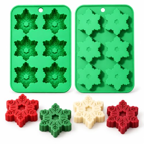 2pcs Christmas Snowflake Silicone Molds 6 Cavities Hanging - Variation of THIS listing