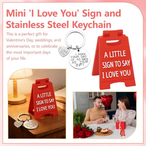 Mini I Love You Sign & Matching Keychain Set Valentine Gift