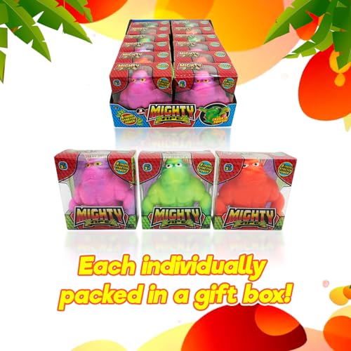 JA-RU Mighty Ape Stretchy Squishy Toy, 3.5-inch Stress Relief Gorilla
