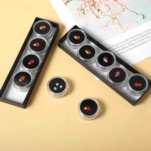 Giantree 12 Pcs Black Gemstone Display Box with Clear Lids