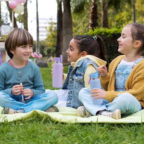 Fijinhom 12oz Kids Insulated Water Bottle - BPA-Free Stainless Steel, White