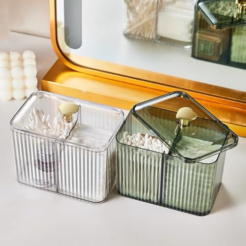 Acrylic Bathroom Organizer with 3 Compartments for Cotton Swabs & Pads