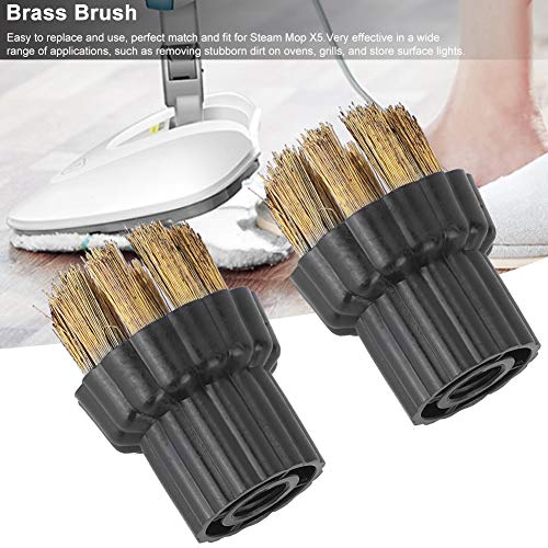 Brass Wire Brush Nozzles for Steam Mop X5 - 2 Pack Replacement Heads