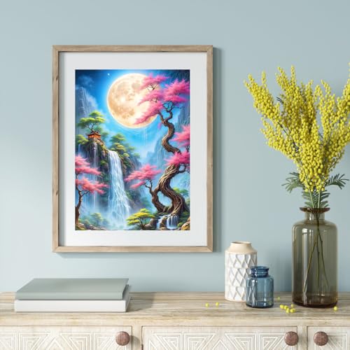 Moon Tree 5D Diamond Art Painting Kit for Adults - 12x16 Inch