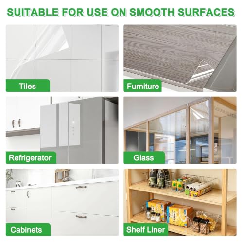 Shackcom Clear Contact Paper Roll 15.7in x 118in - Self-Adhesive Backsplash & Shelf Liner