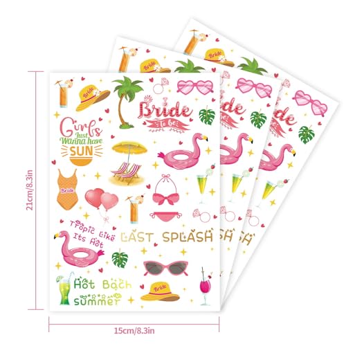 Bachelorette Party Temporary Tattoos - 75 Styles Summer Pool Party Favors