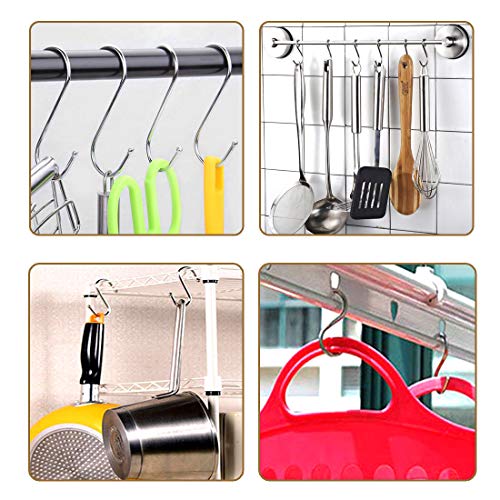 uxcell 2 Inch Stainless Steel S Hooks - 8pcs Multi-Purpose Hangers