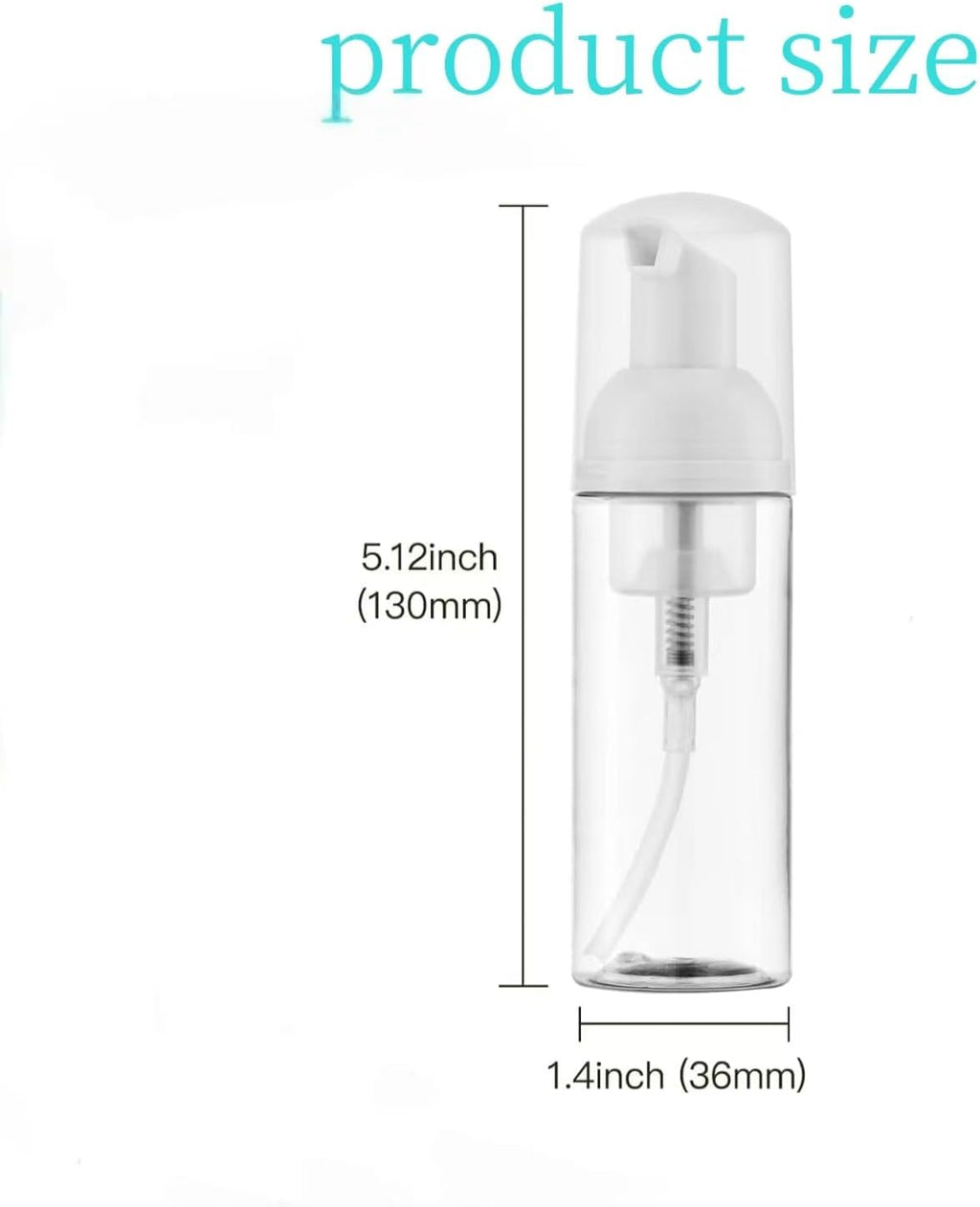 Skiennix Foam Pump Bottle - 3 Pack Travel Size 60ml Clear Plastic Dispenser | Mini Refillable Containers