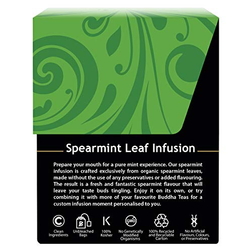 Buddha Teas Organic Spearmint Tea, 18 Bleach-Free Tea Bags