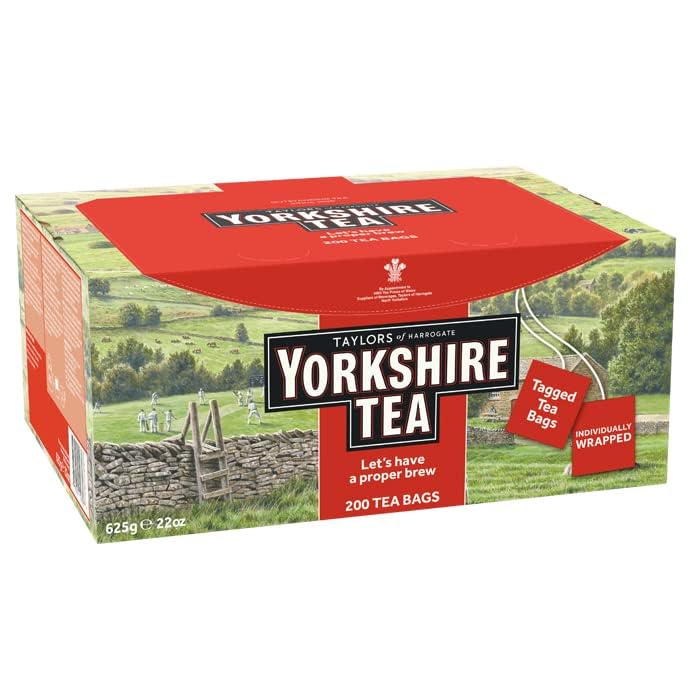 Yorkshire Red Black Tea Bags - 200 Count Pack - Rich & Full-Bodied Blend