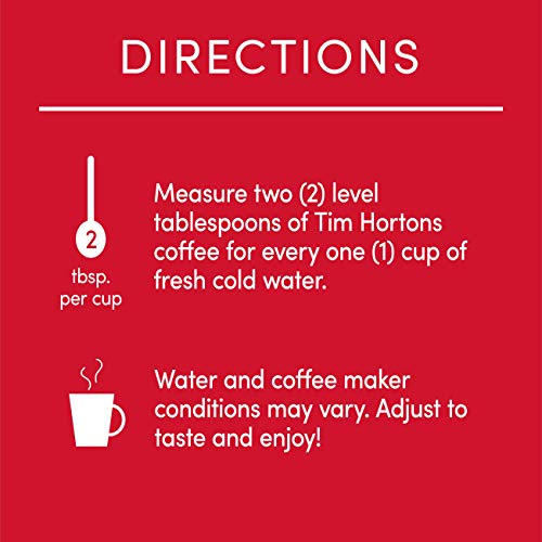 Tim Hortons Decaf Medium Roast Ground Coffee, 100% Arabica, 6 x 12 oz Bags