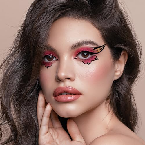 Konsait Butterfly Temporary Tattoos - 17 Pairs Eye Face Sticker Makeup