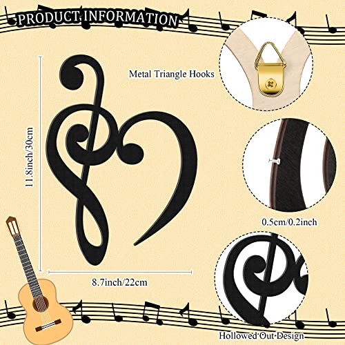 Wooden Heart Music Note Wall Decor - Rustic Art Sign for Home