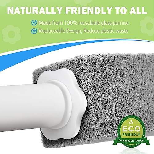 Maryton Pumice Stone Toilet Bowl Cleaner with Long Handle & 3 Refills