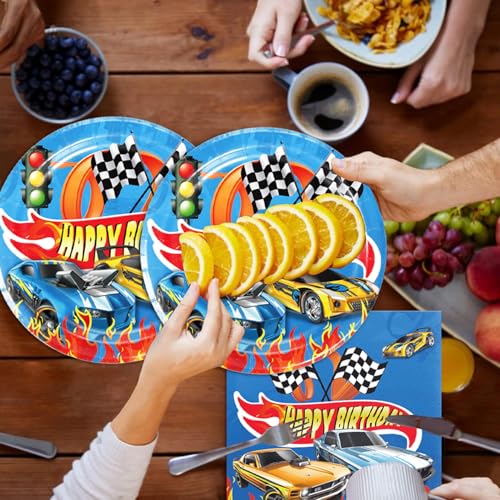 40 Pcs Car Theme Party Supplies Set - Plates & Napkins