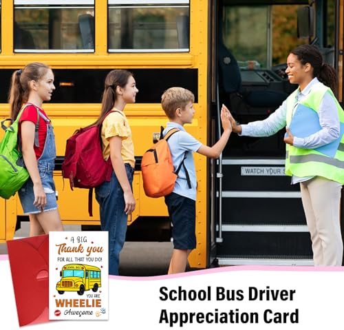 Funny School Bus Driver Thank You Card - 4"x6" Appreciation Gift