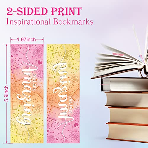 12 Inspirational Bookmarks Set - Colorful Motivational Designs