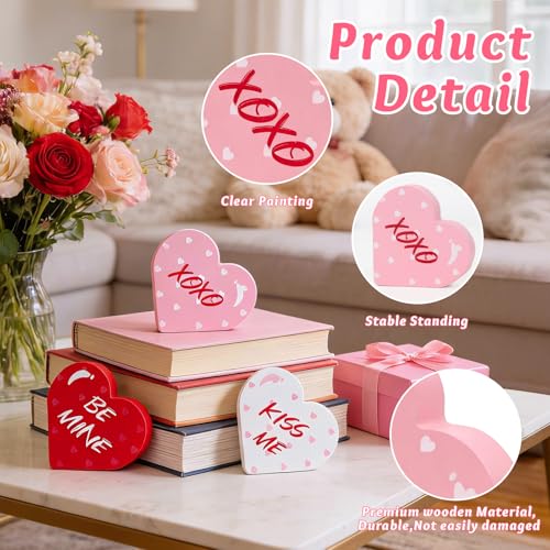 Wooden Heart Decorations - 3 Pcs Romantic Conversation Signs