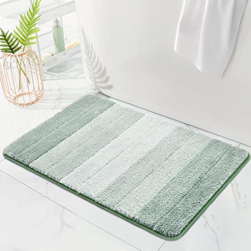 Kmson Green Ombre Bath Mat 17x24in Non Slip Ultra Soft Water Absorbent Rug