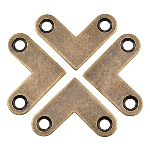 8 Pcs Brass L-Shaped Corner Brackets - Heavy Duty Wall Shelves & Furniture Support