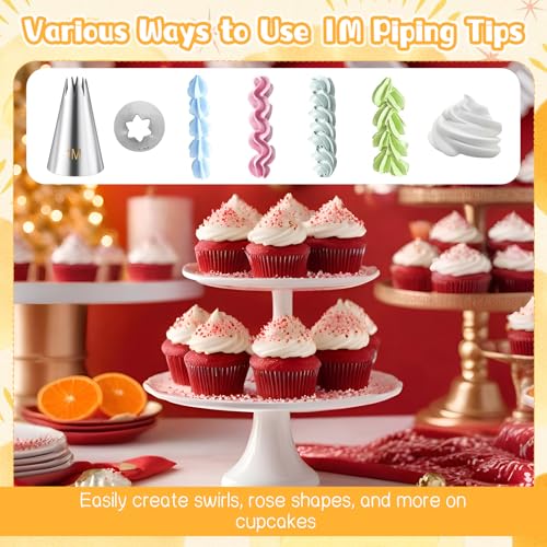 Larrel 5-Piece 1M Stainless Steel Piping Tips Cake Decorating Kit