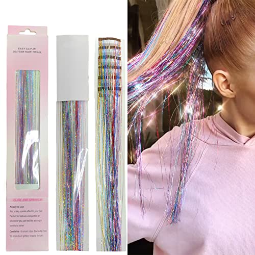 La Bella 47" Heat-Resistant Hair Tinsel Extensions - Gold Sparkle Silk