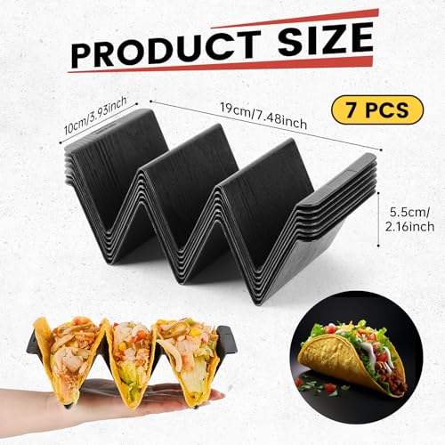 7 Pcs Black Taco Holder Stands - Microwave & Dishwasher Safe