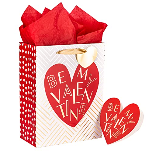 13" Valentine's Day Gift Bag with Card & Tissue Paper - Be My Valentine