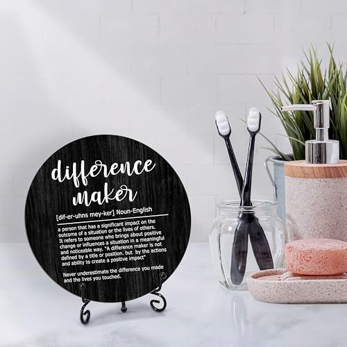 Difference Maker Wood Sign with Stand, Inspirational Office Decor