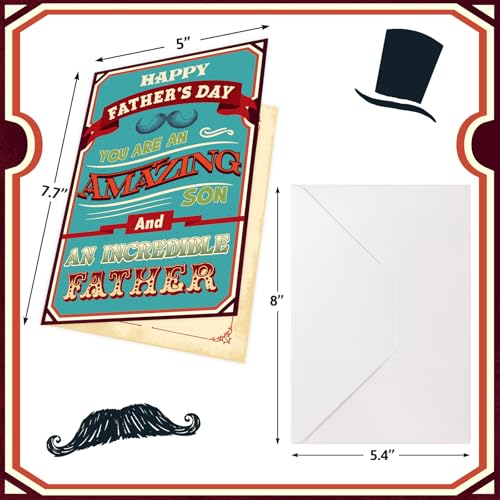 Father's Day Card for Son - Sentimental Keepsake with Envelope