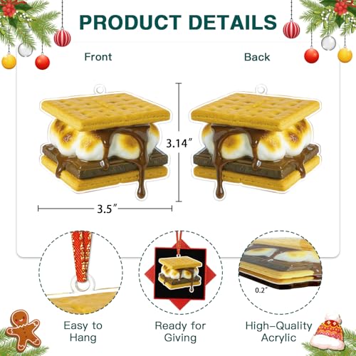 JUESMOS Smores Christmas Ornament - 2D Acrylic Food Decoration